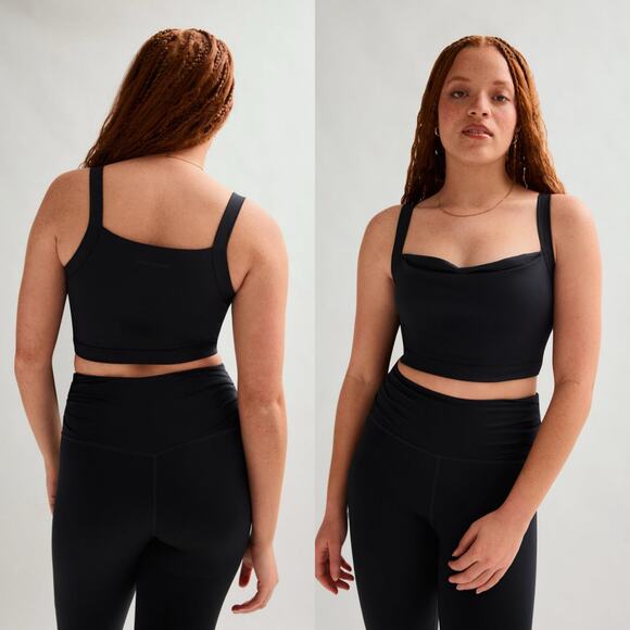 GIRLFRIEND Collective Black Julia Cowl Neck Bra Size Large - Picture 1 of 7